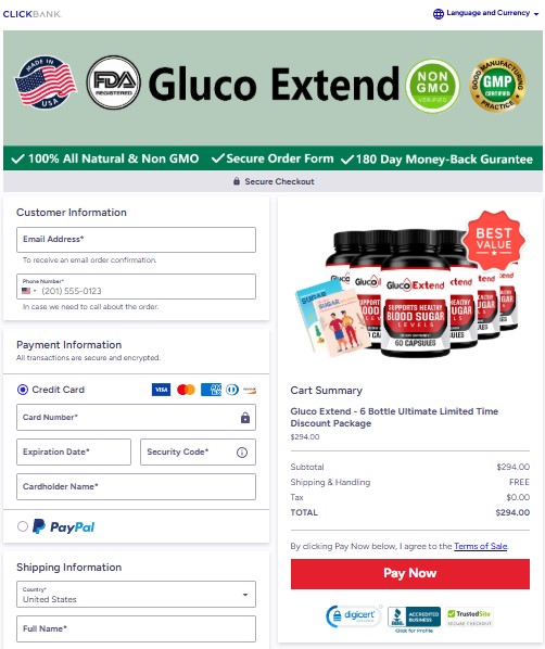 Gluco Extend payment gateway